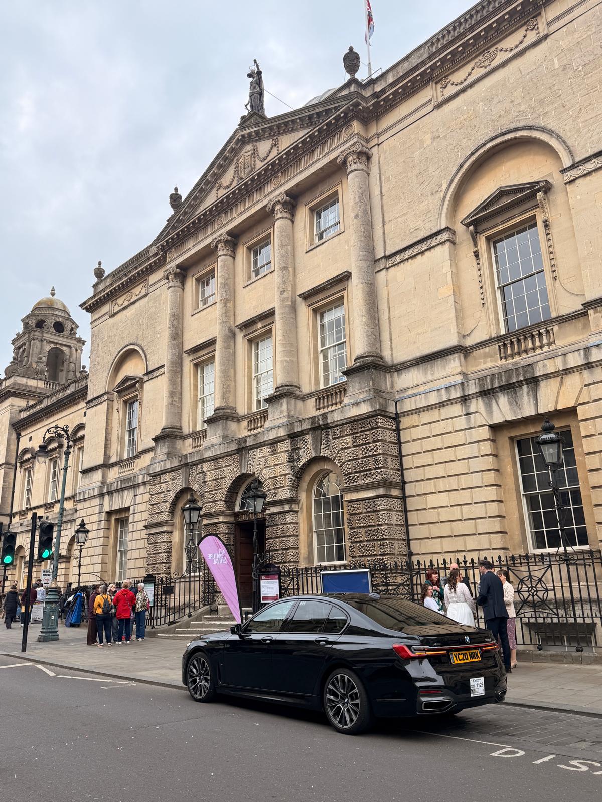 Wedding BMW 7 Series at Bath Guildhall