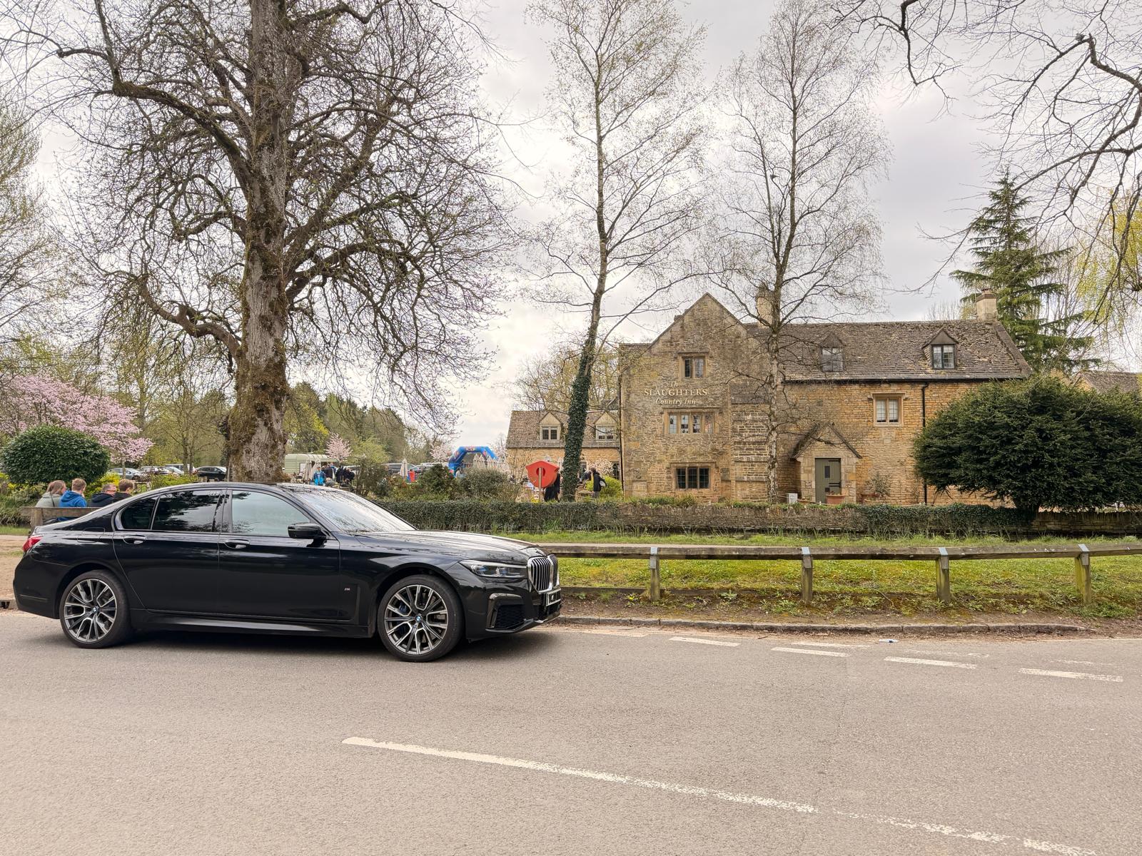 Chauffeur-driven BMW at The Slaughters, Cotswolds